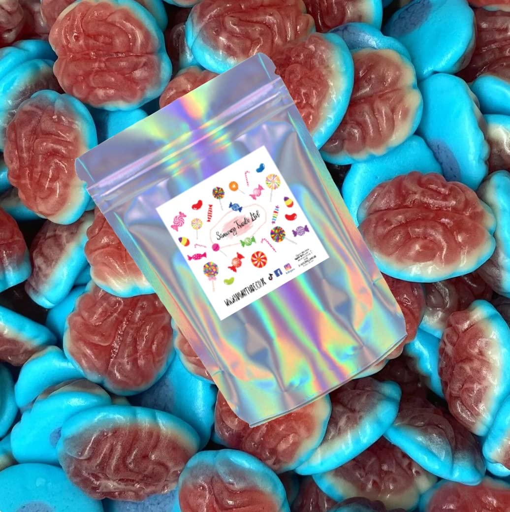Simway Trade Jelly Brains - Halloween Sweets - 1kg Share Size Bags - Spooky Sweets - Halloween Pick and Mix Trick Or Treat