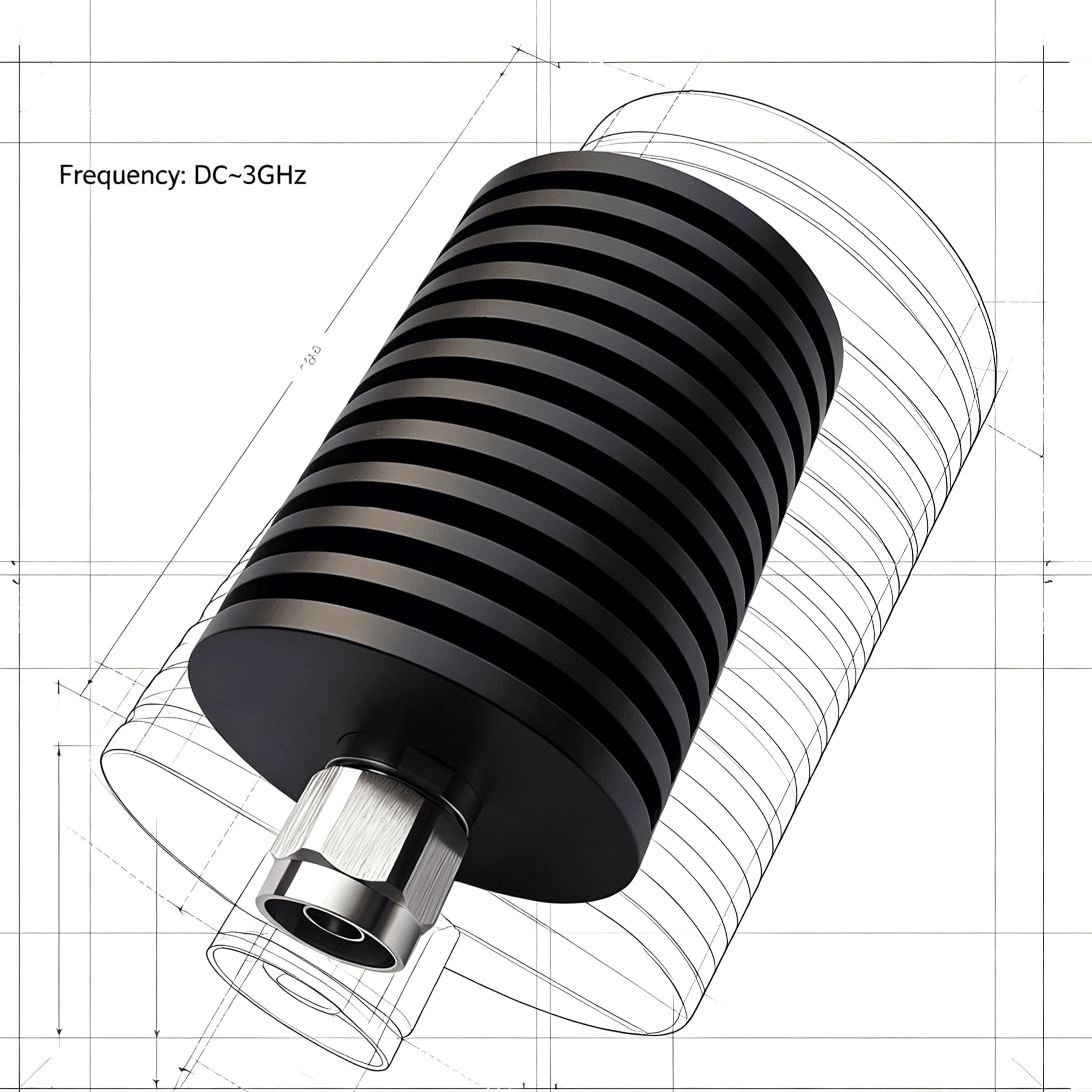 BECEN 100W N-Type Dummylast, 50 ohm DC~3GHz RF Dummy Load für Funkamateur und Labortests | 100W N Male Dummylast DC~to 3GHz 50 Ohm low VSWR Microwave Components für Funkamateur, Electrical Testing Equipment