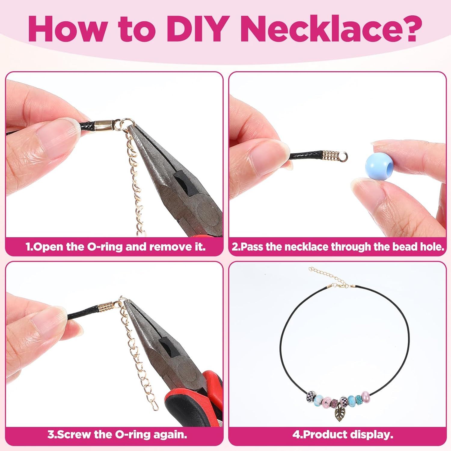 200 Pcs Black Waxed Necklace Cord 2mm with Lobster Clasps and Extension Chain, 19.7 Inches Premium Jewelry String for Bracelet, Pendant Making Supplies - Image 4