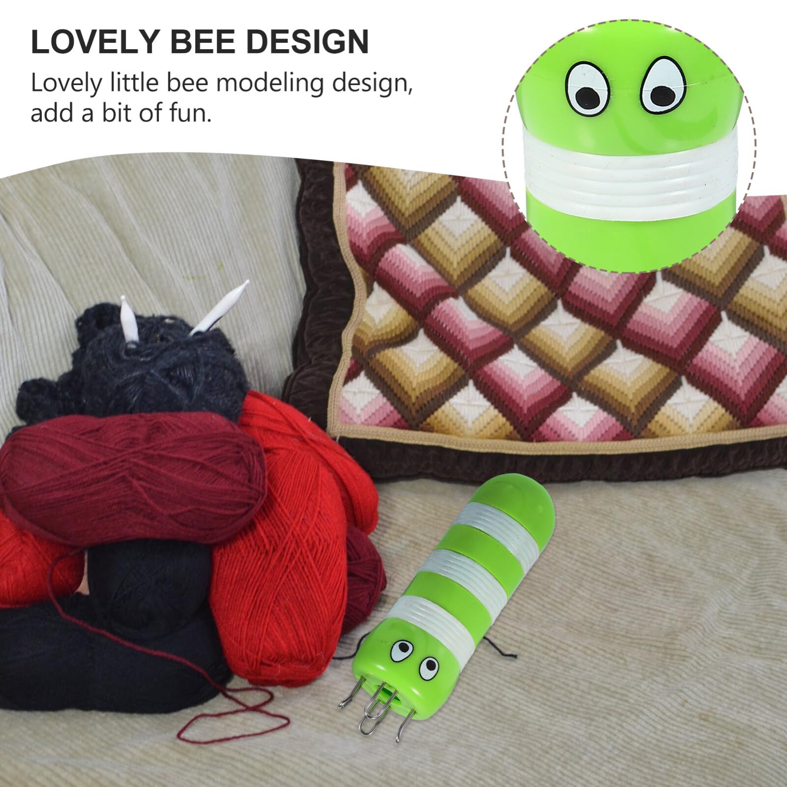 HEALLILY Bee Shaped Rope Knitter French Knitter Sweater Stitch Needle DIY Knitting Tool for Bracelets Scarves Hair Ropes Compact Lightweight - Image 2
