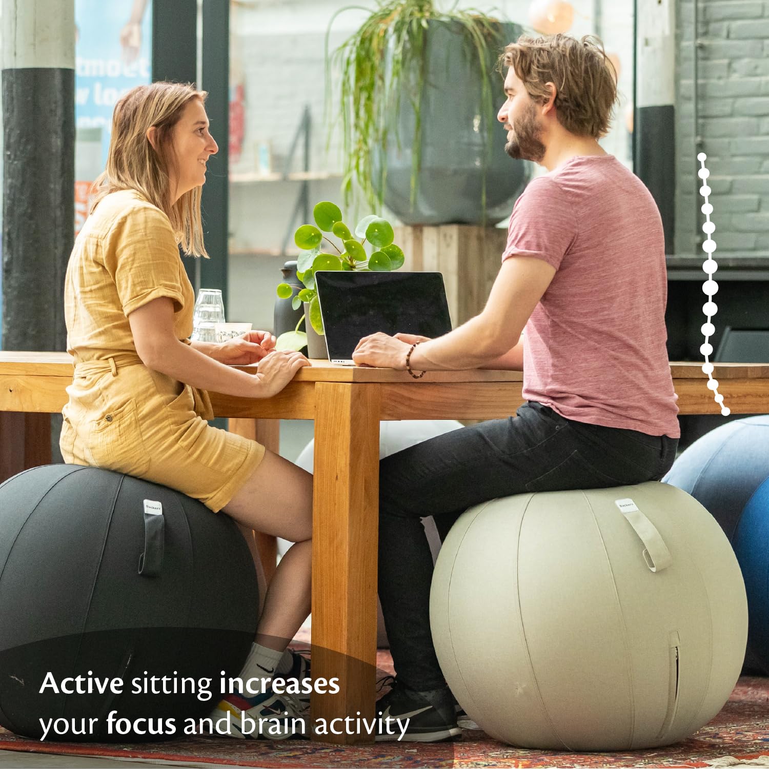 Backerz Piłka do siedzenia 75 cm – ergonomiczny mebel do siedzenia do biura i biura domowego – trwały materiał, piłka gimnastyczna – piłka fitness, krzesło balowe z nakładką na piłkę – poszewka