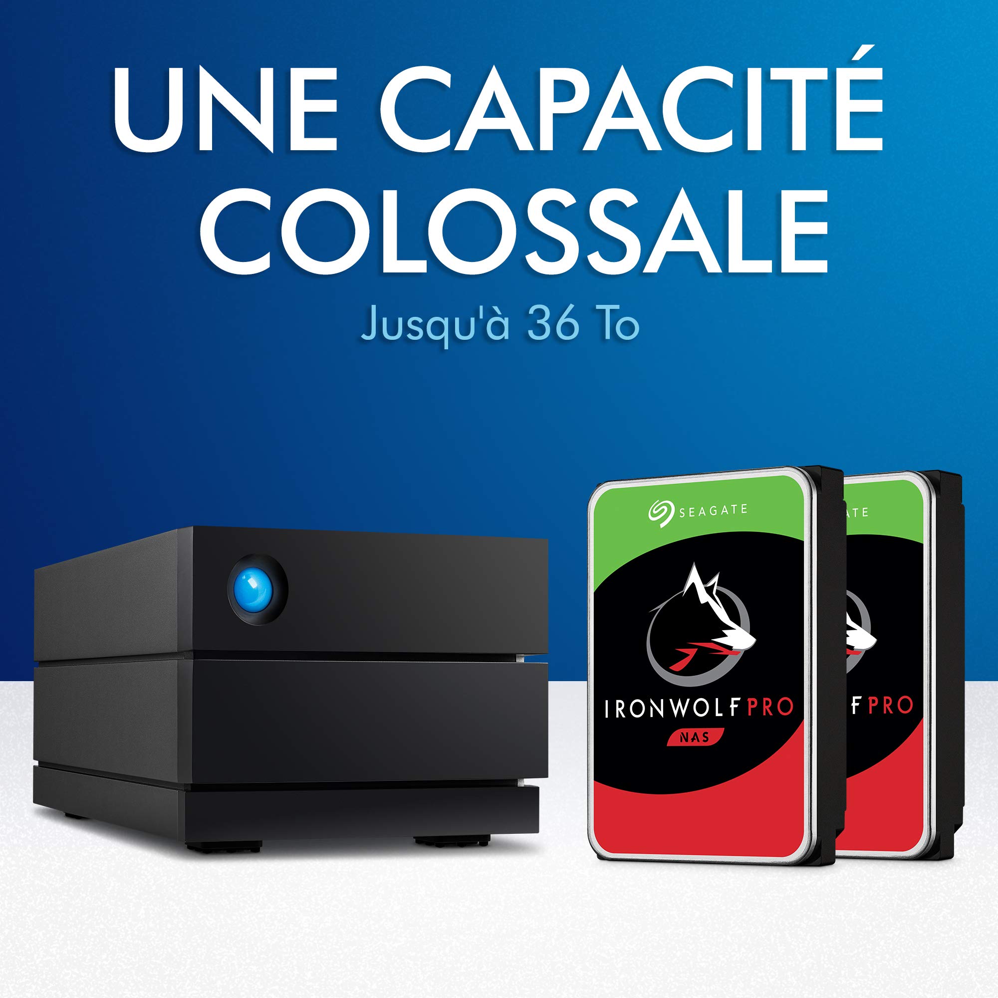 LaCie 2big RAID, 8To, disque dur externe de bureau HDD, Thunderbolt 3 USB-C, 7 200 tr/min, disques d'entreprise, pour Mac et PC, Data Rescue Service (STHJ8000800)