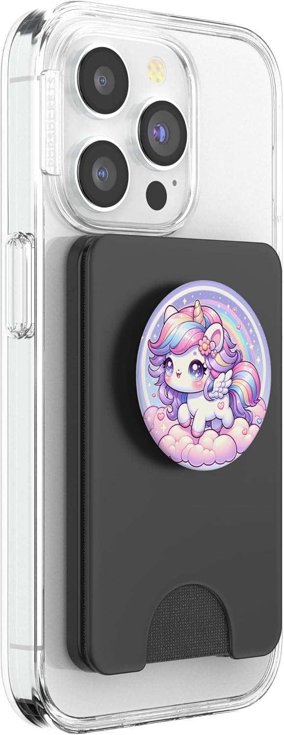 Unicorn Purple Design Cute Colorful Kawaii Rainbow Girls PopSockets PopWallet for MagSafe