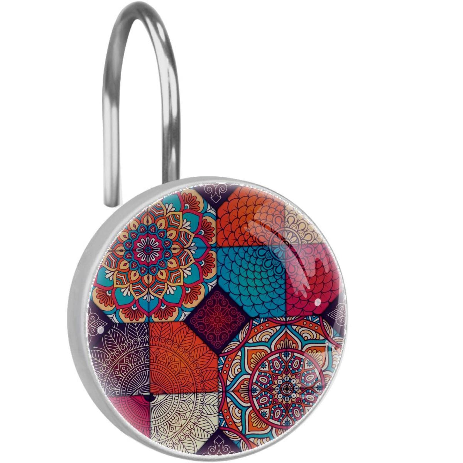 Crochets rideau de douche acier inoxydable accessoires salle de bain Henné