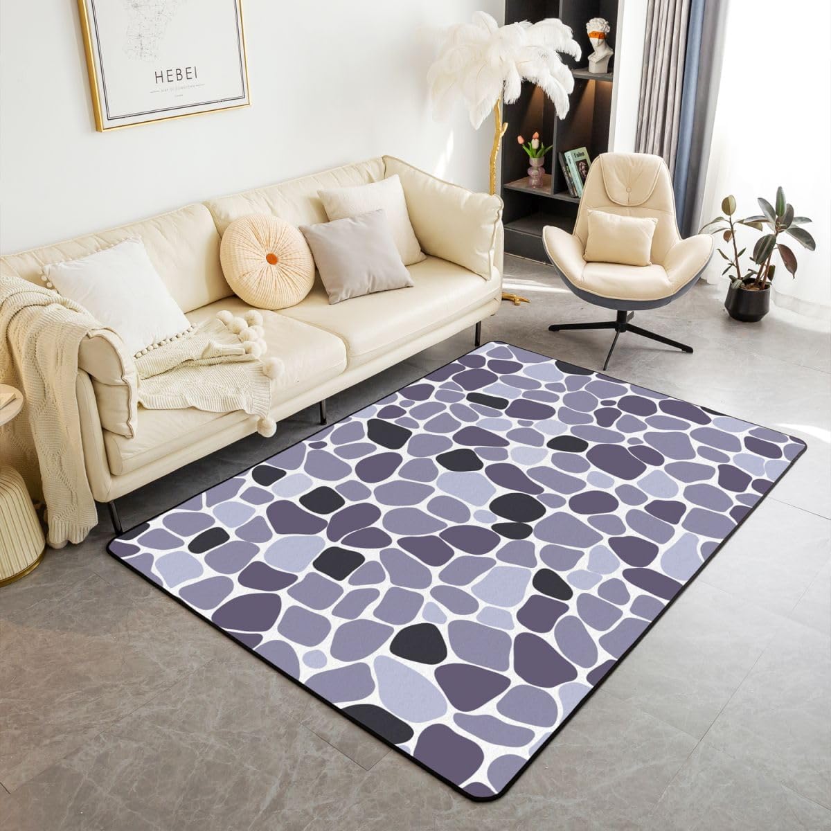Erosebridal Vintage Brick Stone Area Rugs for Living Room 3x5 Ancient Rock Non Slip Rug Abstract Wall Textured Carpet Indoor Floor Mat Medieval Party Decorations Brown Decorative Washable Rug
