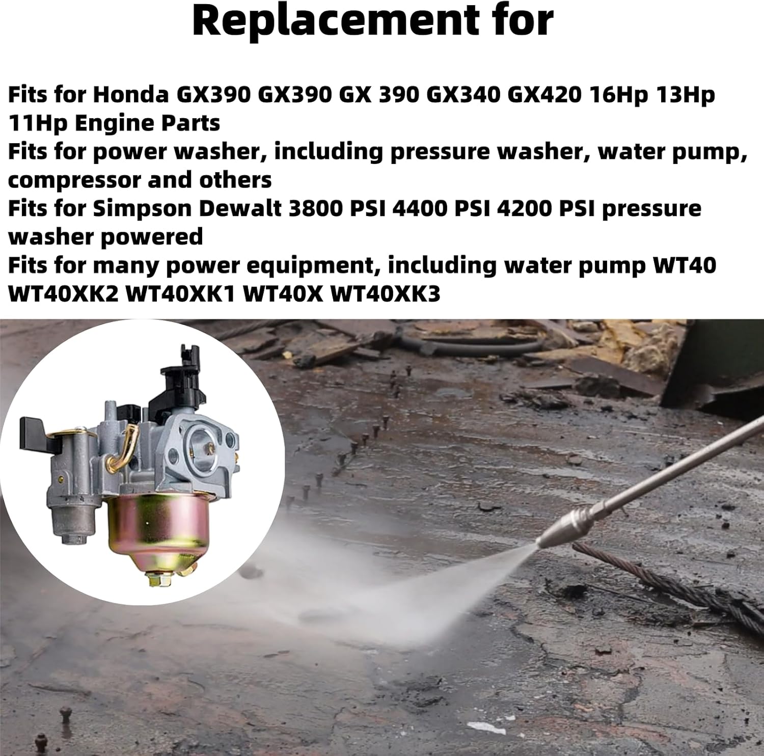 GX390 Carburetor Tune Up Kit Fits for Honda GX390 GX 390 GX340 GX420 16Hp 13Hp 11Hp Engine Parts, Harbor Freight Predator 420cc Engine with Recoil Starter