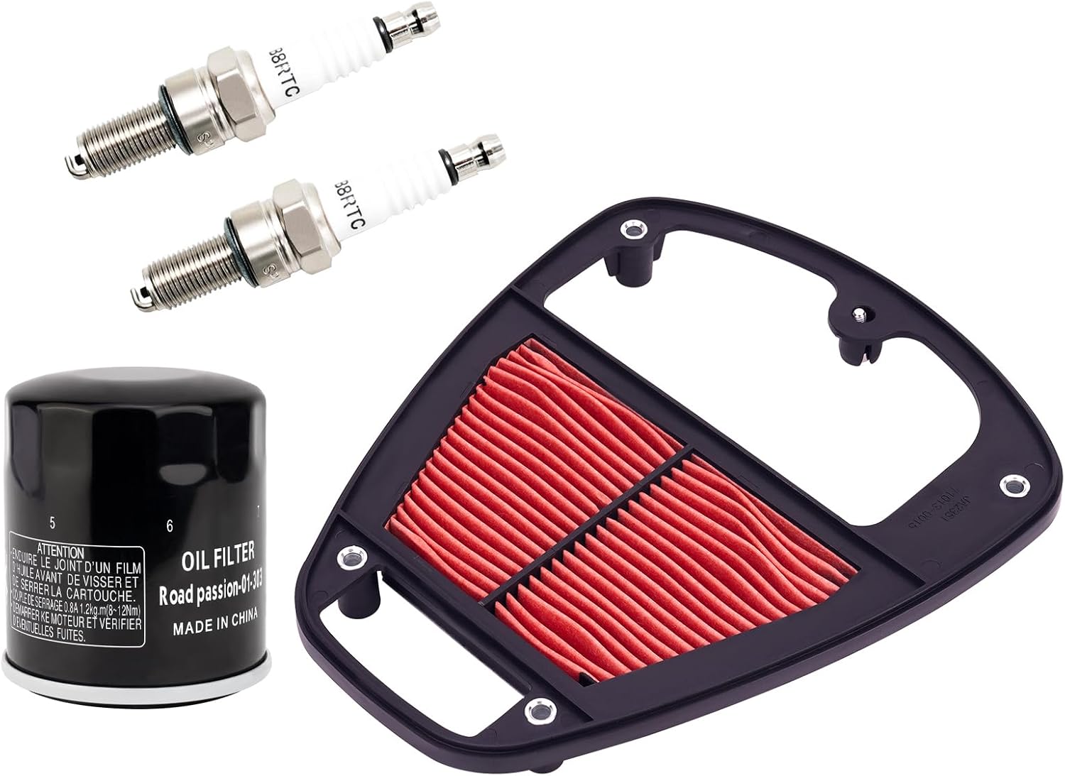Road Passion 11013-0015 1011-3860 25-6034 982708 11013-0917 Air Filter & Oil Filter & Spark Plug Replacement for Kawasaki VN900 Vulcan 900 Custom 2006-2023/ VN900 Classic SE Special Edition 2011-2014