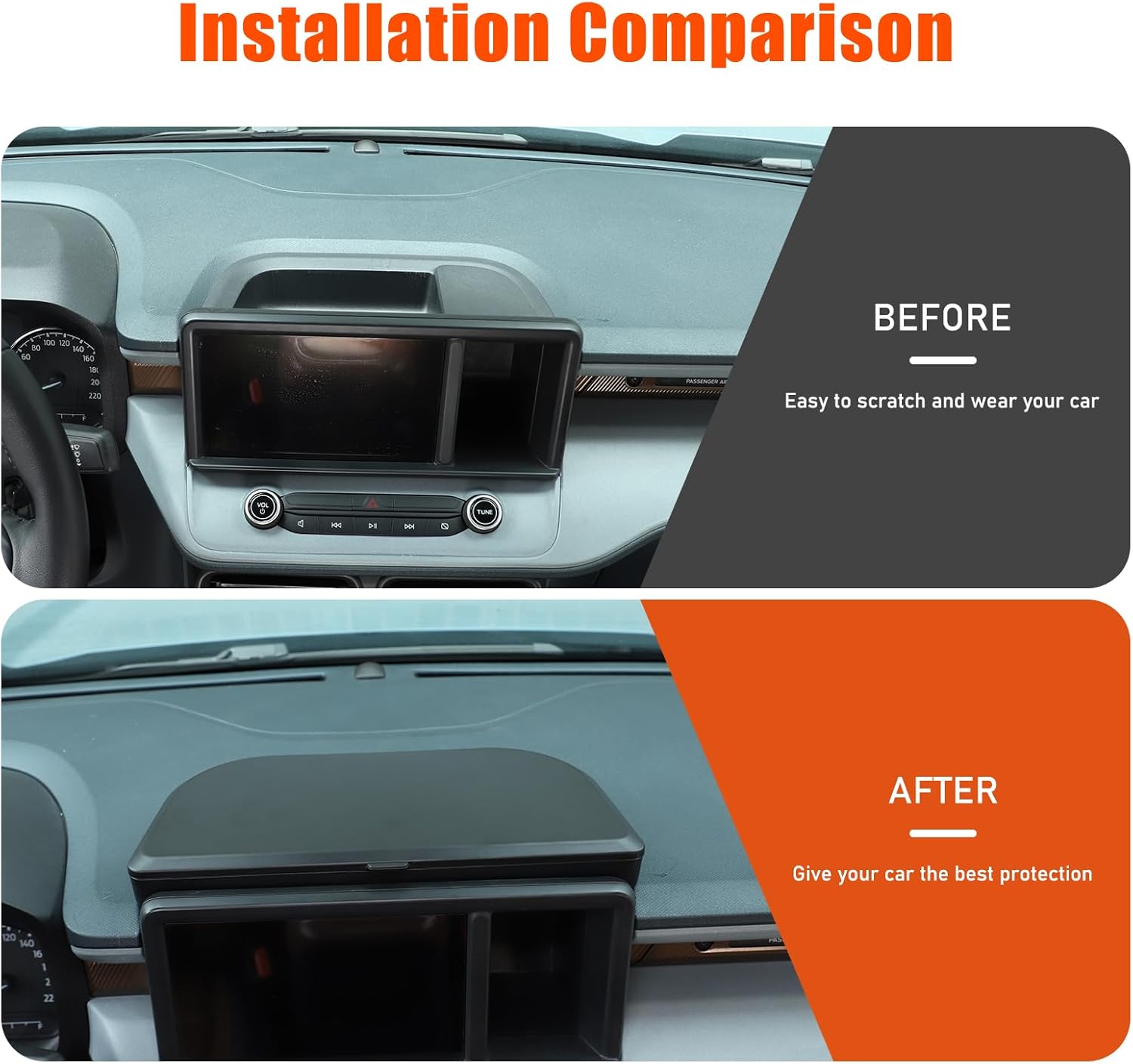 enter CoCar Dashboard Storage Box Organizer Holder Tray Compatible with Ford Maverick 2022 2023 2024 2025,Center Console Navigation Screen Rear Storage Box Accessories With covernsoles