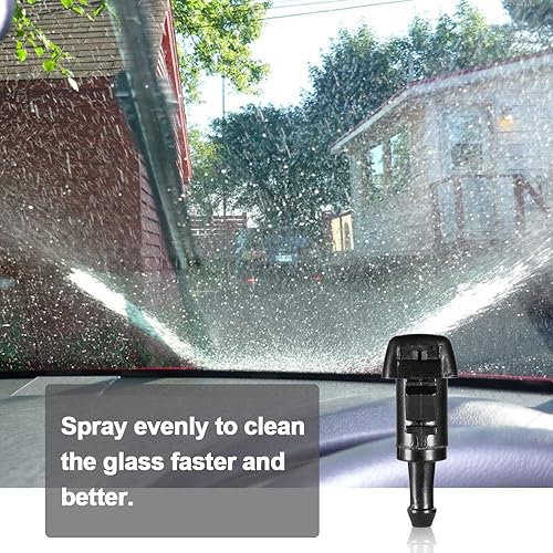 Miniatura 5 de Kit de boquillas para limpiaparabrisas delantero para Dodge, Jeep, Ram  Reemplaza OEM # 4805742AB Manguera de chorro y fluido con conector