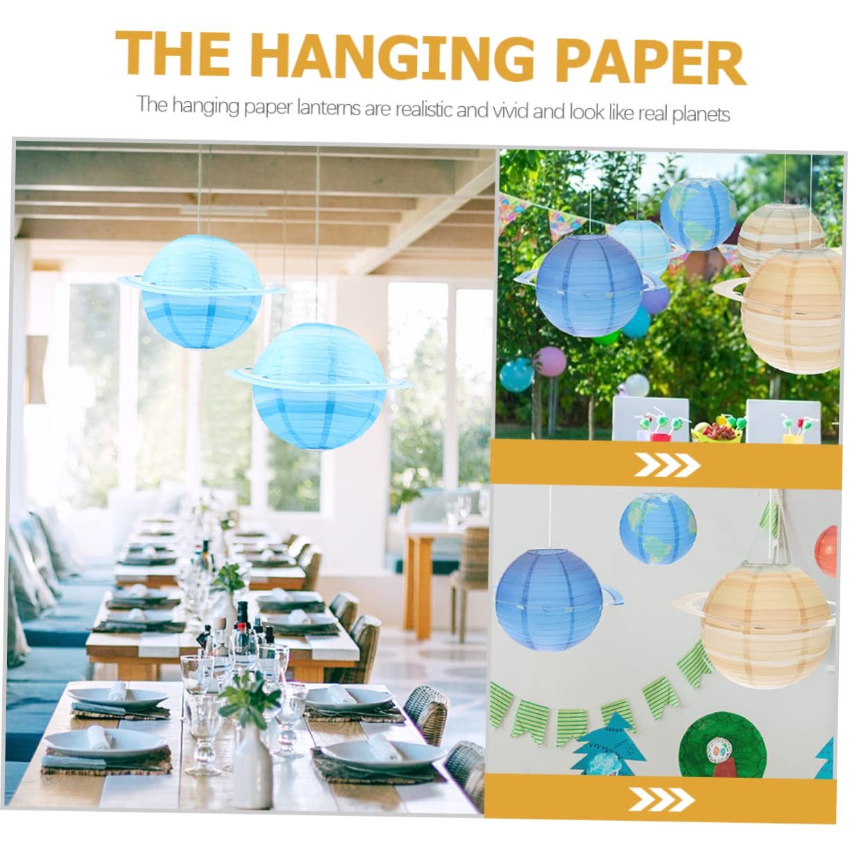 Cabilock 4 Sätze Teiliges Planeten Papierlaternen Hängend Weltraum Partydekoration Reißfestes Papier Solar System Thema Für Kindergeburtstag Kindergarten Wohnzimmer Moderne Deko 2 Stück * 4