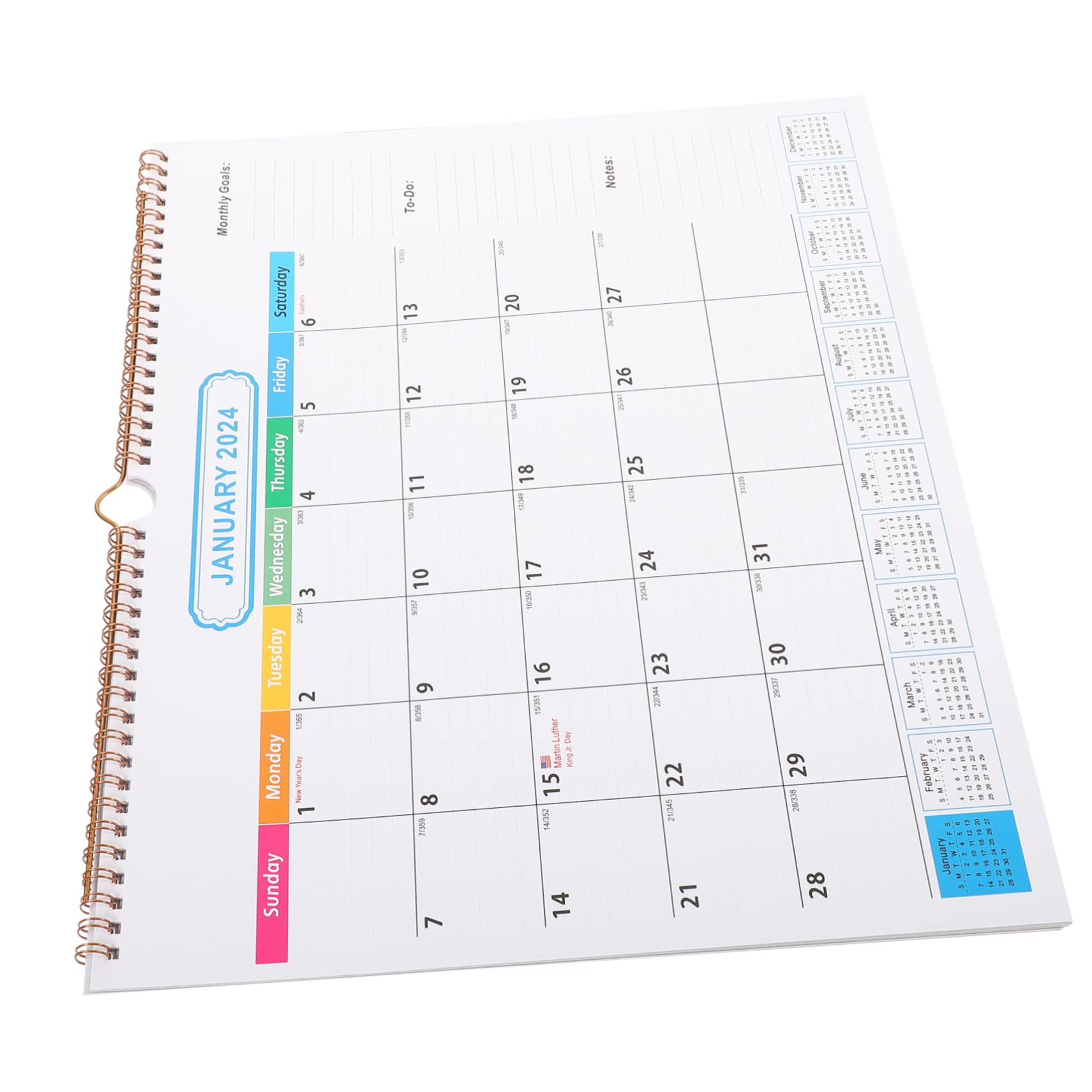 VILLCASE 3piezas Calendario De Pared Mensual Desgarrable Organizador De Citas Familiar Para Hogar Diseño De Notas Espacio Para Objetivos y Tareas Calendario De Meses Cubierta