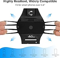 Vista 3 de MoKo Brazalete giratorio de 360° para iPhone 16 15 14 13 Pro Max Plus Samsung Galaxy Note S24 S23 se adapta a teléfonos inteligentes de más de 5.8