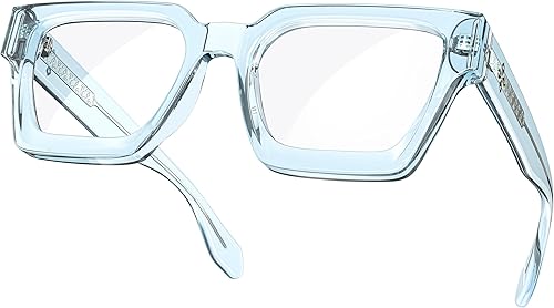 VISOONE - Lentes para bloqueo de luz azul, rectangulares, elegantes, estilo preparatoria, multicolor, marco para mujeres y hombres, diseño River