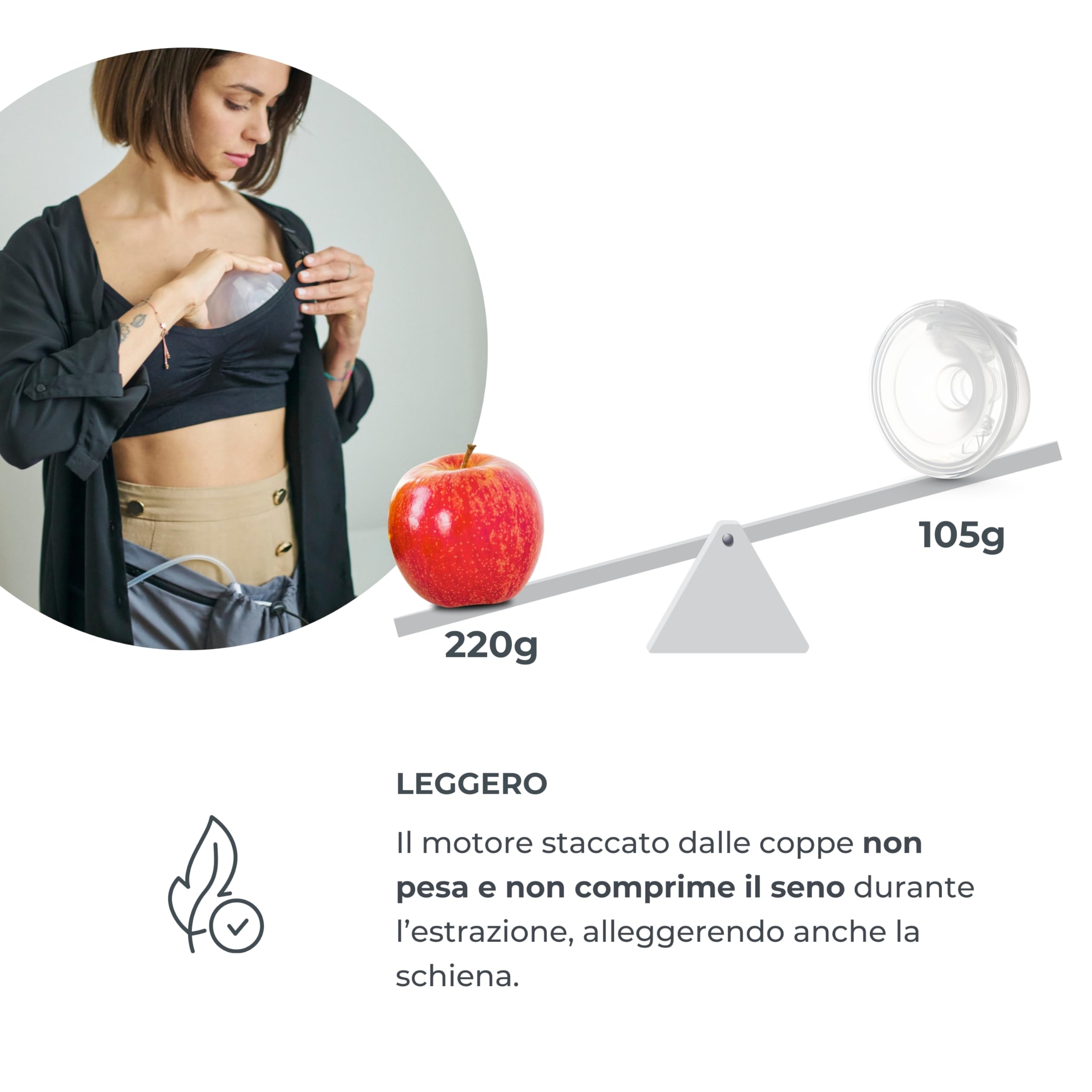 Nuvita Kit di Conversione Efficiente per Materno Smart Wear 1287W - Trasforma il Tuo Tiralatte Elettrico da Singolo a Doppio con Adattamento Regolabile e Collegamento Facile