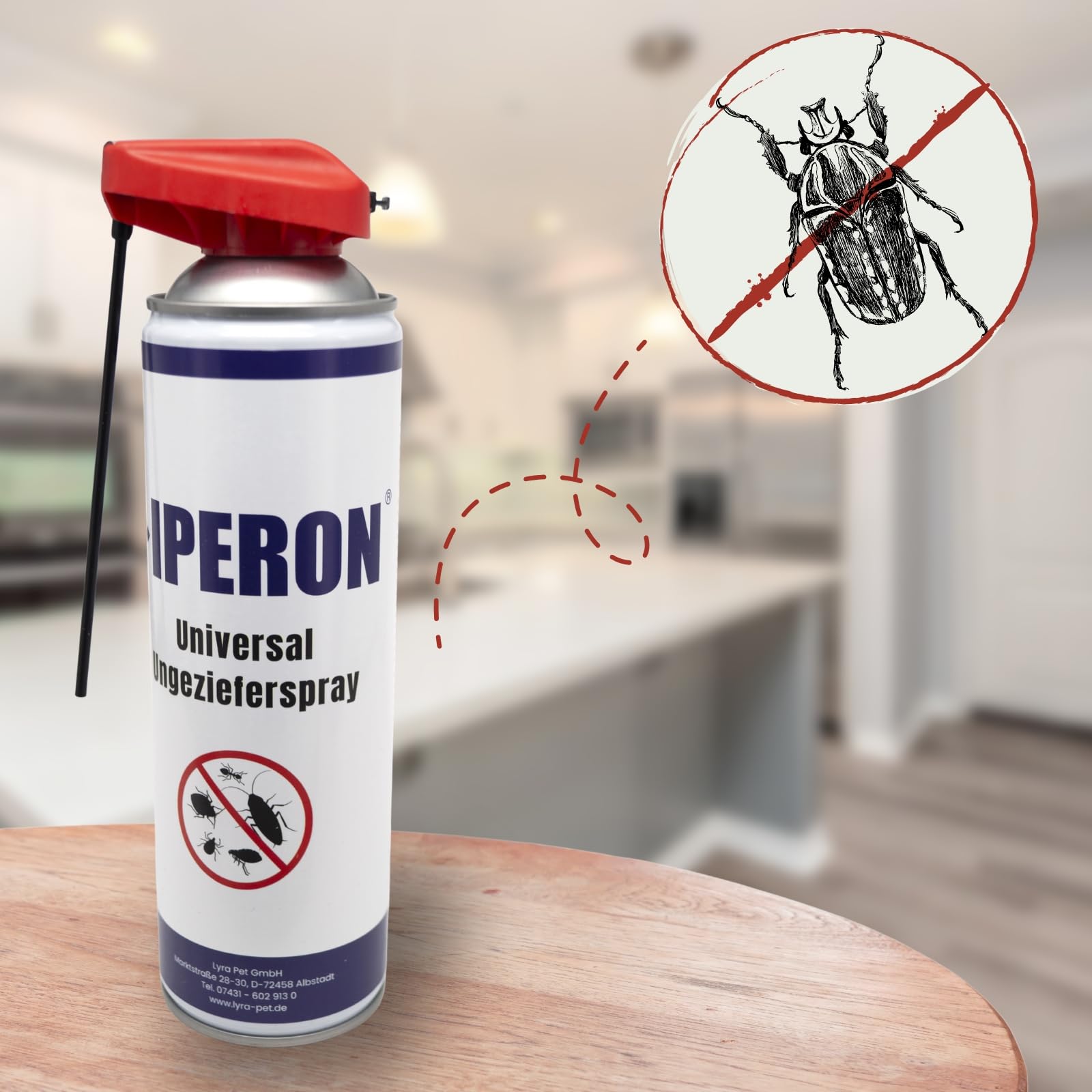 IPERON® 3 x 500 ml Universal Ungezieferspray | Sofortwirkung gegen Insekten | Mit Chrysanthemum cinerariaefolium Extrakt, Geraniol & Zitroneneukalyptusöl | Effektive Bekämpfung von Schädlingen