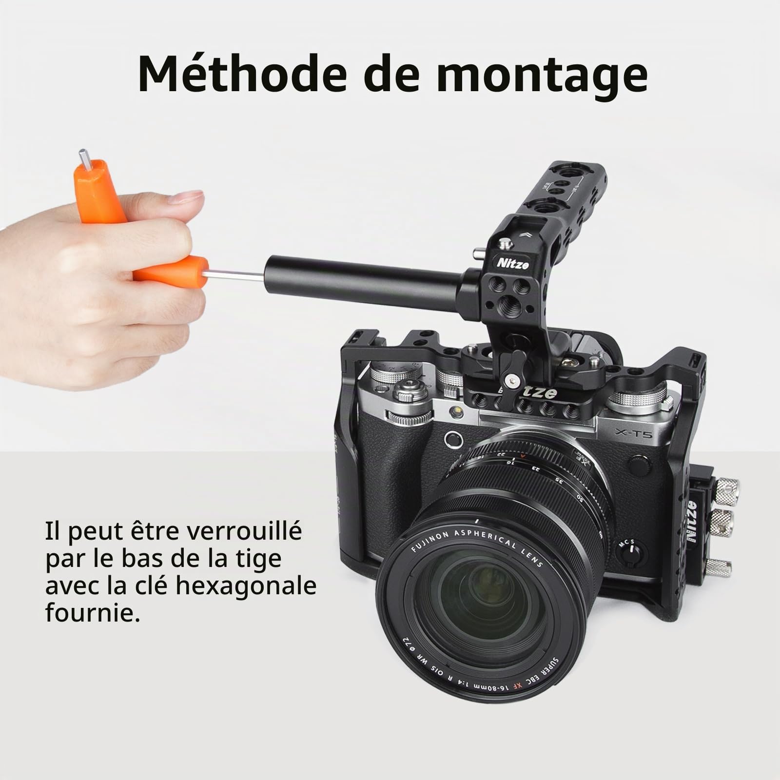 Nitze 15 mm Rod Kits avec Broches de Positionnement de 1/4", 1 Pouce/2 Pouces/3 Pouces (3 Pièces) Tiges en Alliage d'Aluminium de 15 mm pour Cage de Caméra, Poignée Supérieure de Caméra - R15-AK