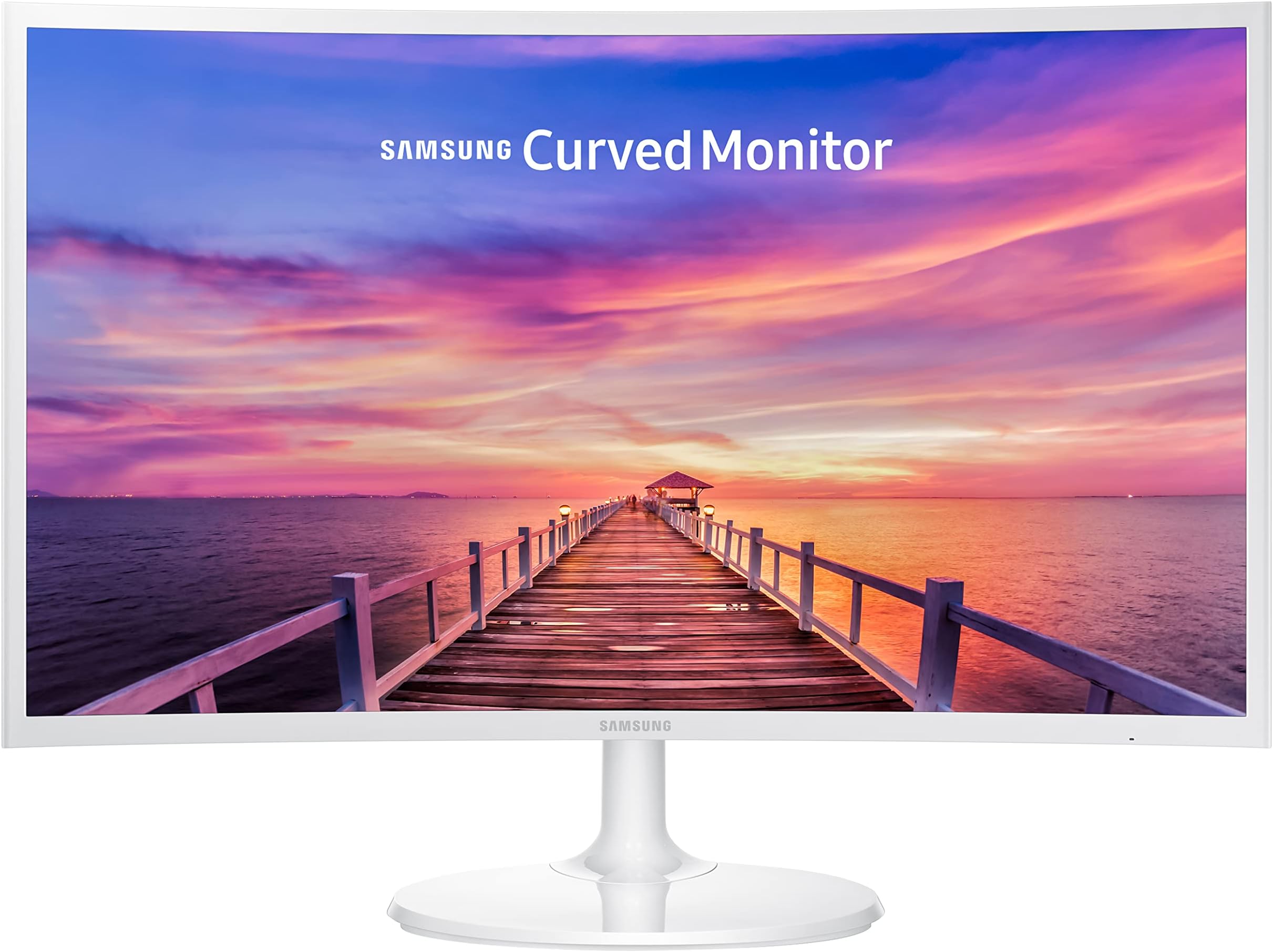 Samsung 27" CF391 Curved FHD LED Monitor, White - 1800R Curvature, 1920 x 1080 Resolution, 4 ms Response Time, 16:9 Aspect Ratio, 3000:1 Static Contrast Ratio, VGA + HDMI Inputs