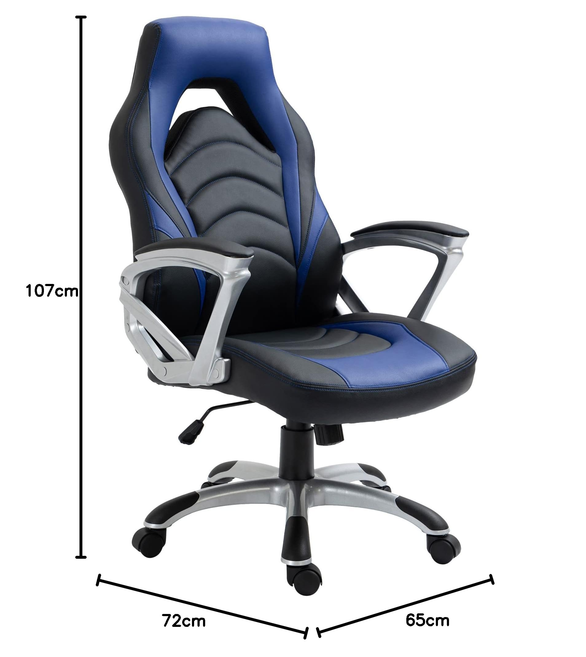 Sedia da ufficio Foxton in finta pelle nero/grigio