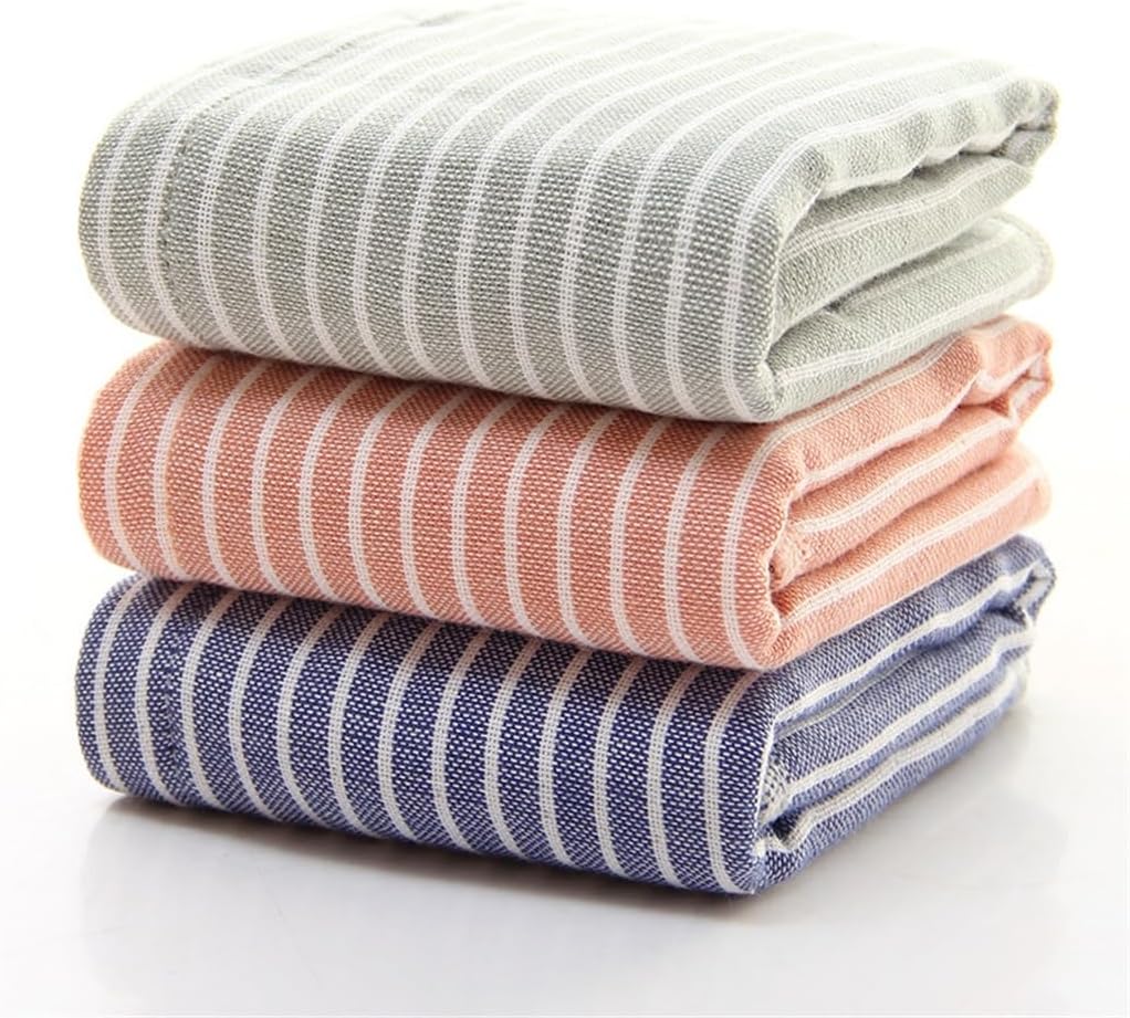 Striped Cotton Bath Towel 70 * 140 for Bathroom Soft and Towel Cosy for Bathroom Soft(E)