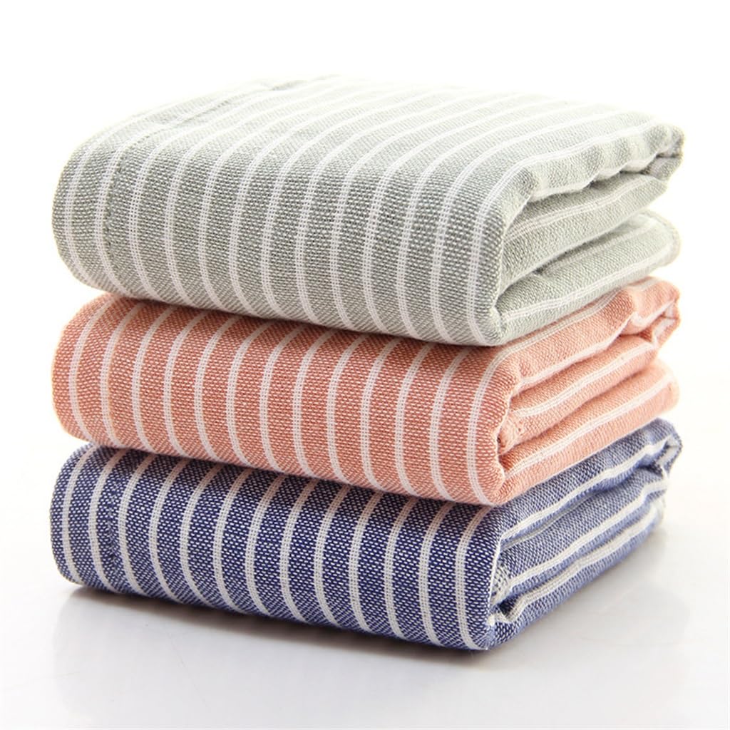 Serviette de bain rayée en coton 70x140 cm pour une douche douce au quotidien