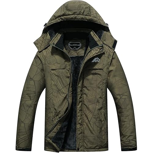 OTU Men's Waterproof Ski Jacket Snowboarding Windbreaker Warm Winter Hooded Mountain Snow Coat