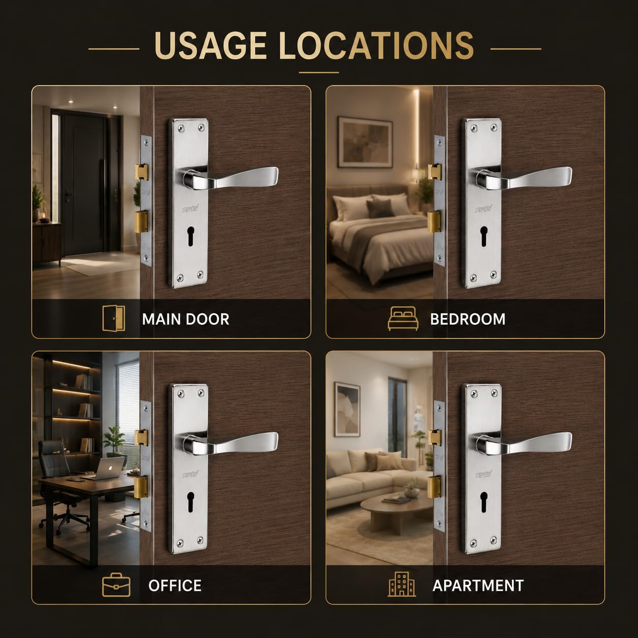 SARDAR Iron Mortise Handle Set - Security & Style -6