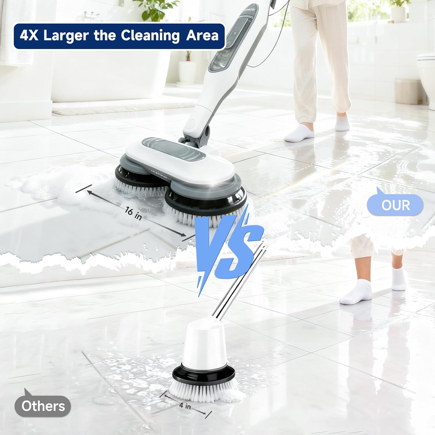 Newly Upgraded Steam Mop Replacement Brush Pads for Shark Steam and Scrub Mop S8201 S8001 S7201 S7000 Series, 4 Count