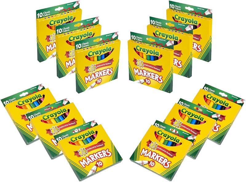 Crayola Broad Line Markers 12-Pack Deal: Save 63% at Amazon