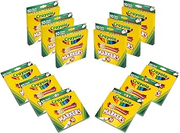 Crayola Broad Line Markers 12pk, Assorted Bulk Markers for Kids, Arts & Crafts Supplies for Coloring Books, Construction Paper, Ages 3+
