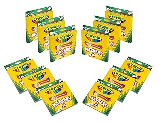 Crayola Broad Line Markers (12pk), Assorted Bulk Markers for Kids, Arts & Crafts Supplies for Coloring Books, Construction Paper, Ages 3+