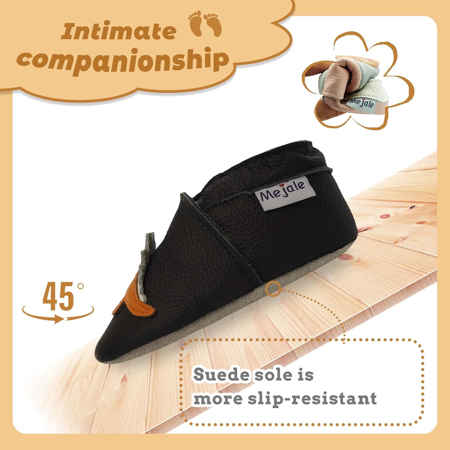 Mejale Baby Shoes Non-Slip Sole Toddler Moccasins Boy Girl Walking Shoe Infant Leather Crawling Slippers - Image 3