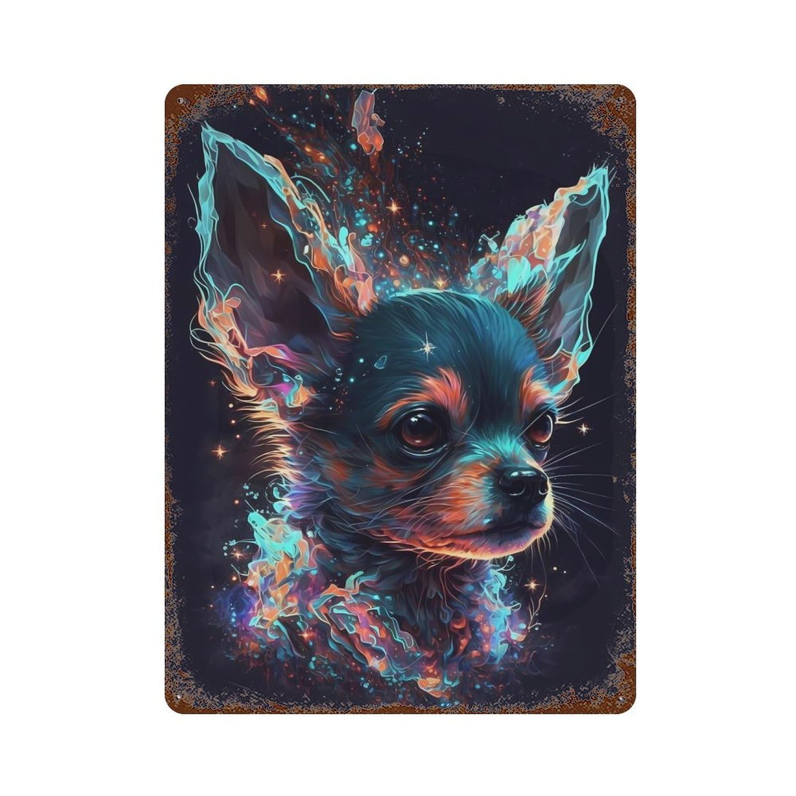 Chihuahua Dog Vintage Metal Tin Sign 15.7"x11.8", for Garage, Bar And Workshop Decor, Novelty Wall Decor