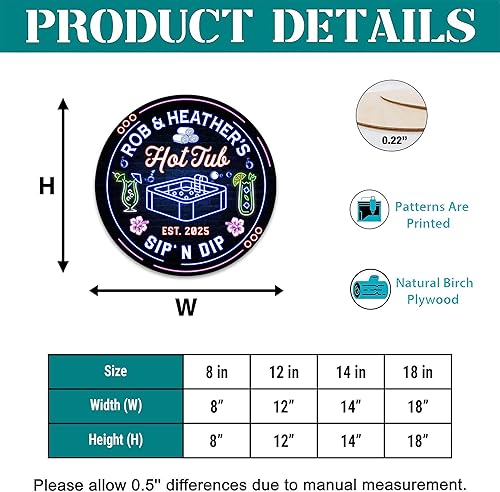 Miniatura 2 de V VIBEPY Letrero personalizado de madera para bañera de hidromasaje con texto en inglés All Over, No real, No iluminado, letrero de madera para