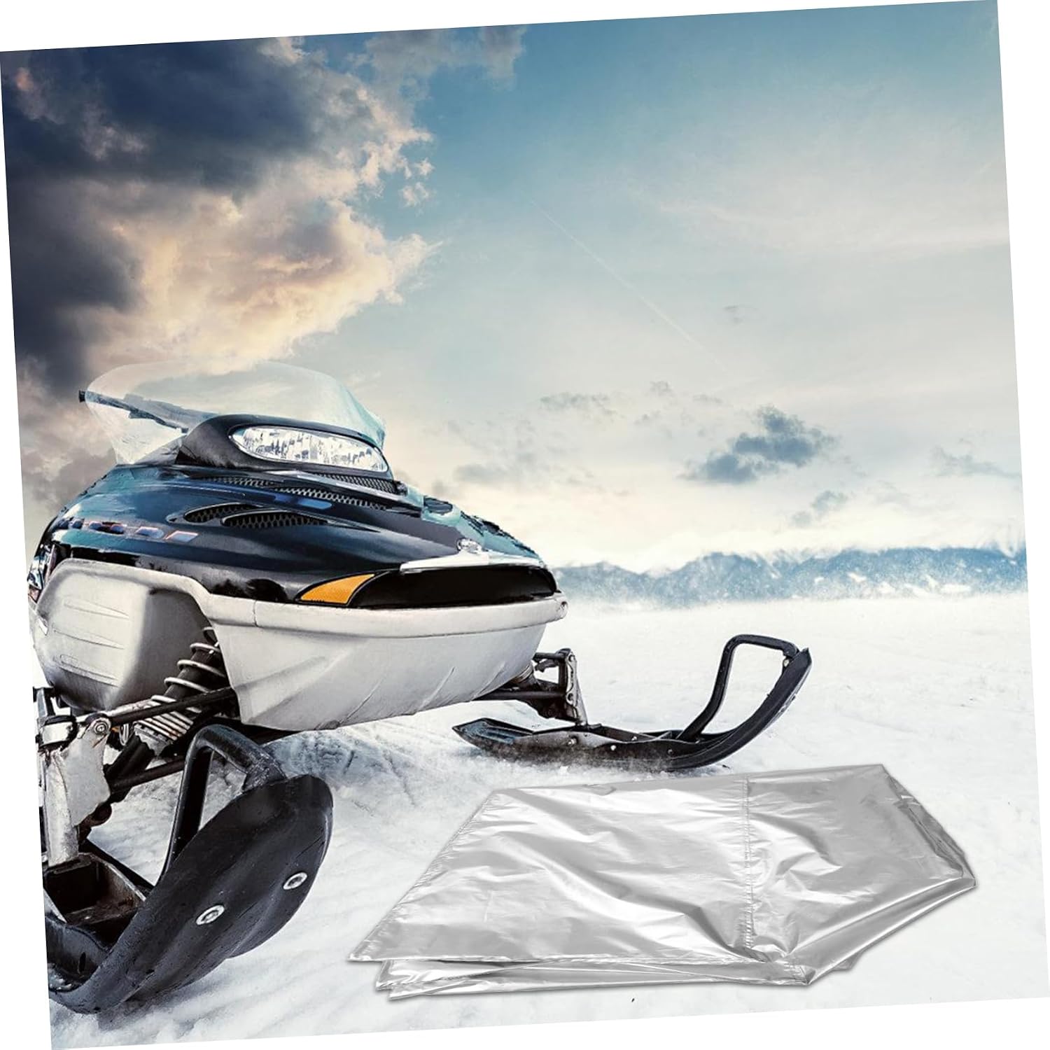 Zerodeko Snowmobile Cover Heavy Duty Sled Storage Protector Silver Effortless Setup against and Water