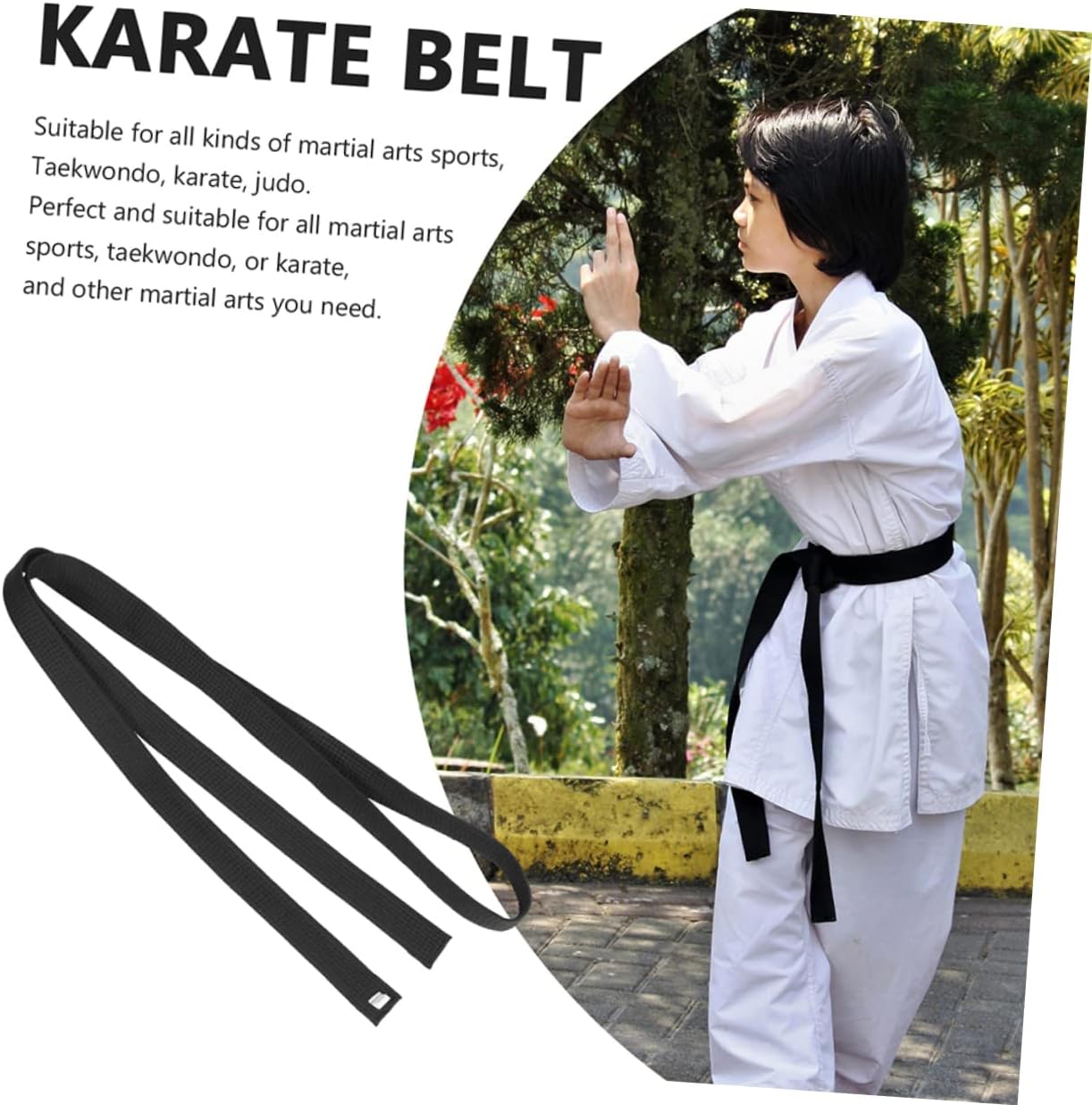 BESPORTBLE Belt Martial Arts Karate Green for Women Purple Elastic Waist Gym Taekwondo Kicking Wristband Numb White