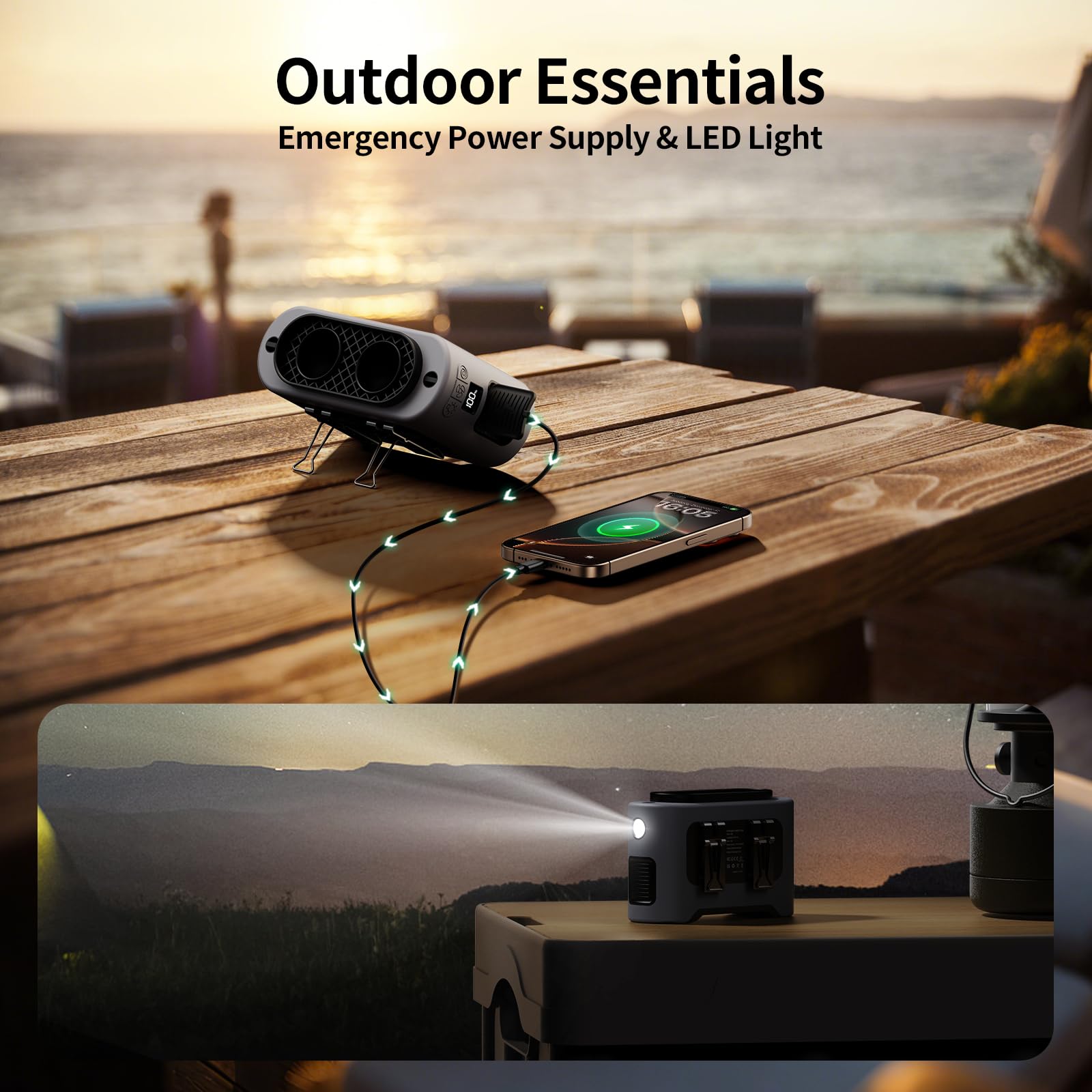 Socool Ventilatore portatile per auto, 14500 mAh, batteria ricaricabile, con clip sul poggiatesta del sedile dell'auto, girevole a 360°, ventole per sedile posteriore a 5 velocità, per raffreddamento