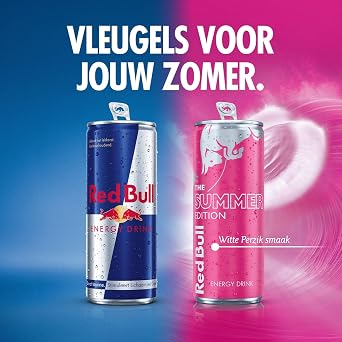 Red Bull Energy Drink Summer Edition, White Peach, Pack of 12 - 12 x 250 ml I Energy Drink with Fruity White Peach Flavour I Stimulates Body and Mind