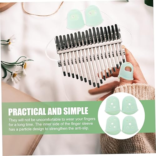 Miniatura 5 de Kalimba - Fundas para pulgares, protección para los dedos, cómodas almohadillas de silicona para sesiones de práctica prolongadas, cubiertas de