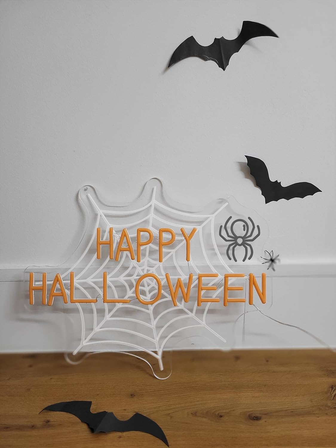 Happy Halloween Sign Halloween Neon Sign Halloween led sign Neon light Halloween neon light up sign Happy holidays light sign Holiday decor living room (16x12.5'' USB)