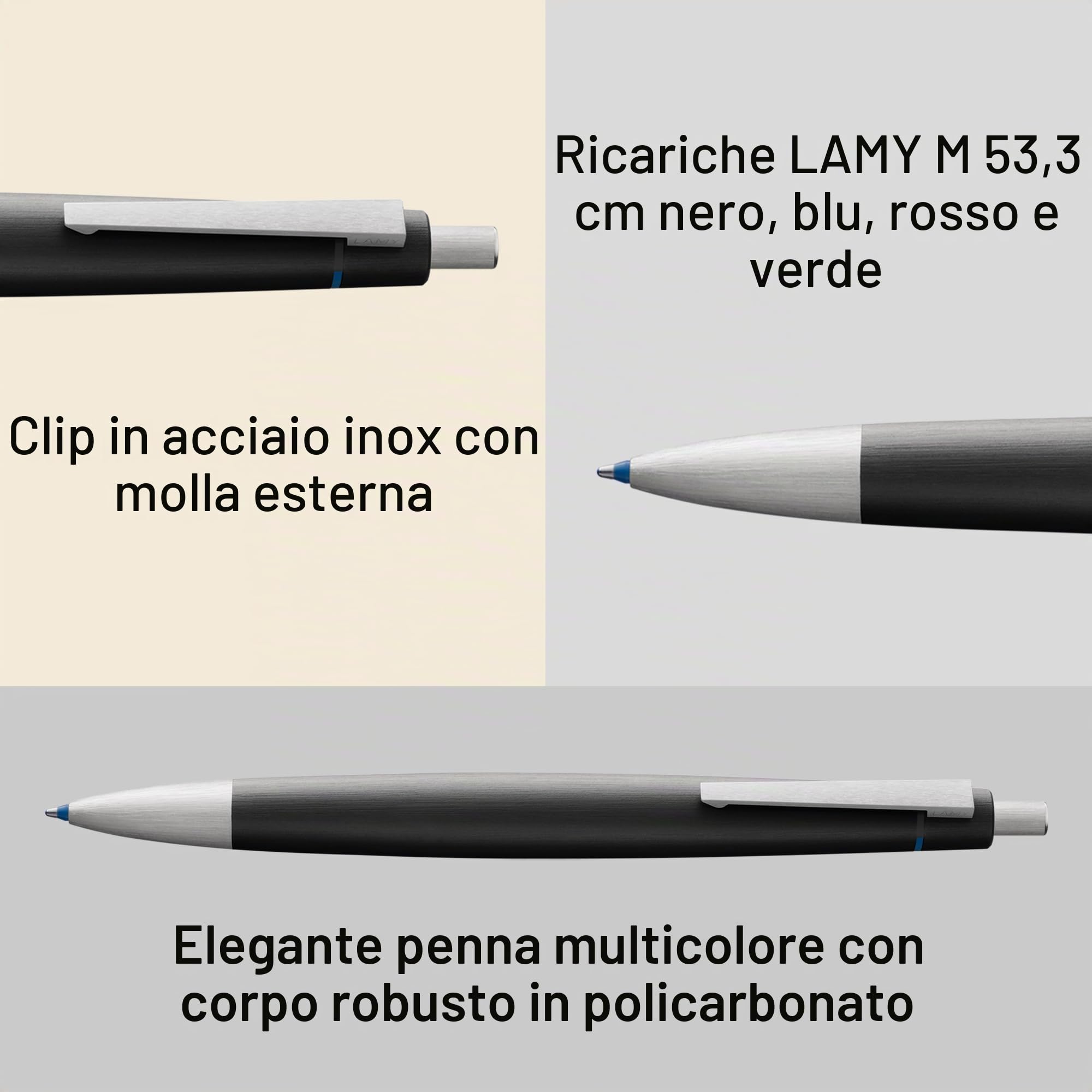 Lamy 401 2000 penna a sfera multi(4)-colore, nero