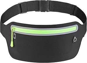 Slim Running Belt - Ultralight Waist Bag - For Women and Men, Black, Modern