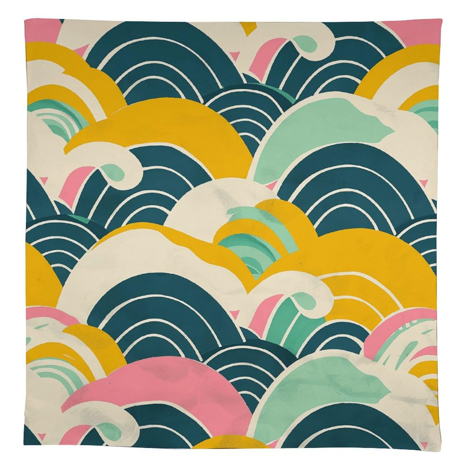 Nappe à motif japonais rétro pour décoration de table de style rustique