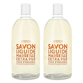 Compagnie de Provence Savon de Marseille Extra Pure Liquid Soap - Orange Blossom - Bulk 67.6 Fl Oz Plastic Bottle Refill