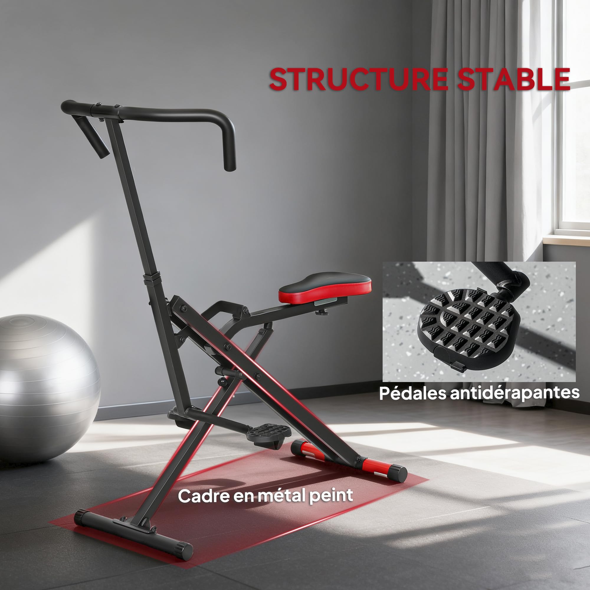 SPORTNOW Appareil d'Entraînement Abdominal, Appareil de Fitness Pliable avec Siège Réglable, Machine d'Entraînement pour Bras, Jambes, Dos, Fessiers, Installation Facile, pour Maison et Salle de Gym
