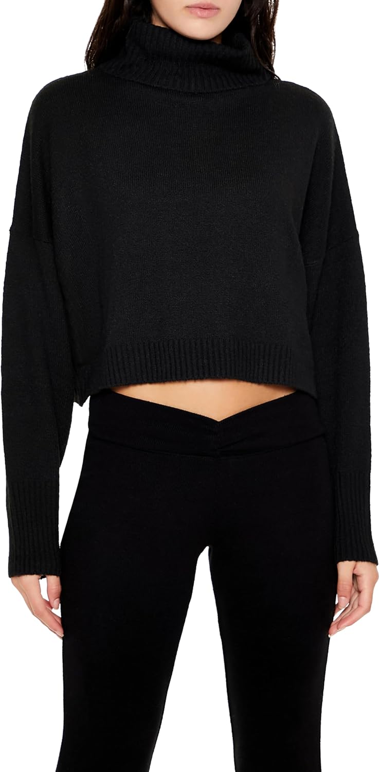 Forever 21 Womens Turtleneck Drop-Sleeve Sweater