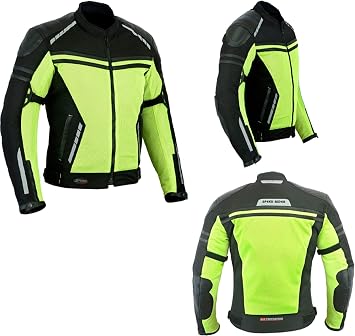 HIVIZ BLACK MESH AIR VENT SUMMER ARMOUR MOTORBIKE MOTORCYCLE CE PROTECTOR JACKET L