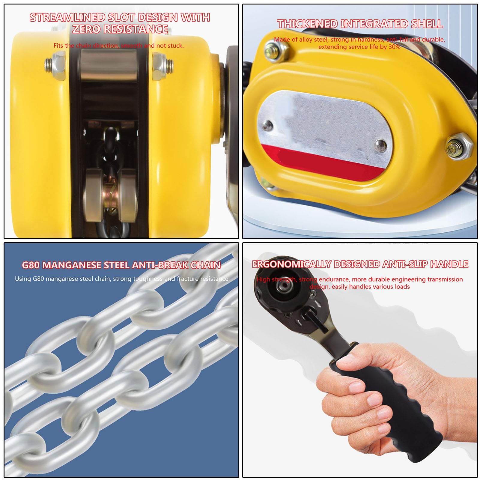 Tragbarer Handkettenzug, Mini-Kurbelwinde für einfaches Anheben und Ziehen in Gas, Lagern und DIY-Projekten – Schweres Du, Kakt-Design für maximale Effizienz