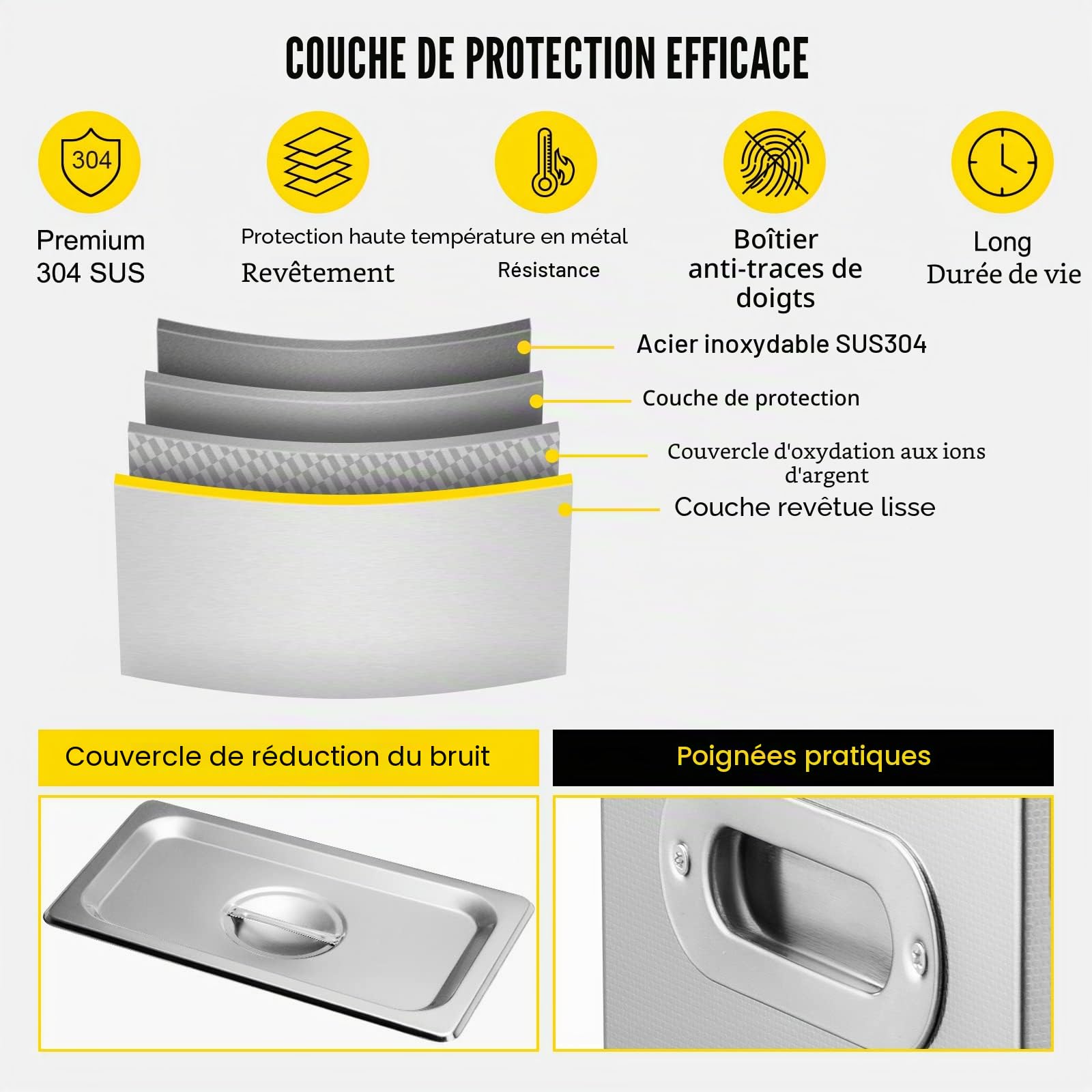 VEVOR Appareil de nettoyage numérique à ultrasons en acier inoxydable 6 l, 33 x 18 x 28,5 cm, appareil de nettoyage à ultrasons pour lunettes, montres, bijoux