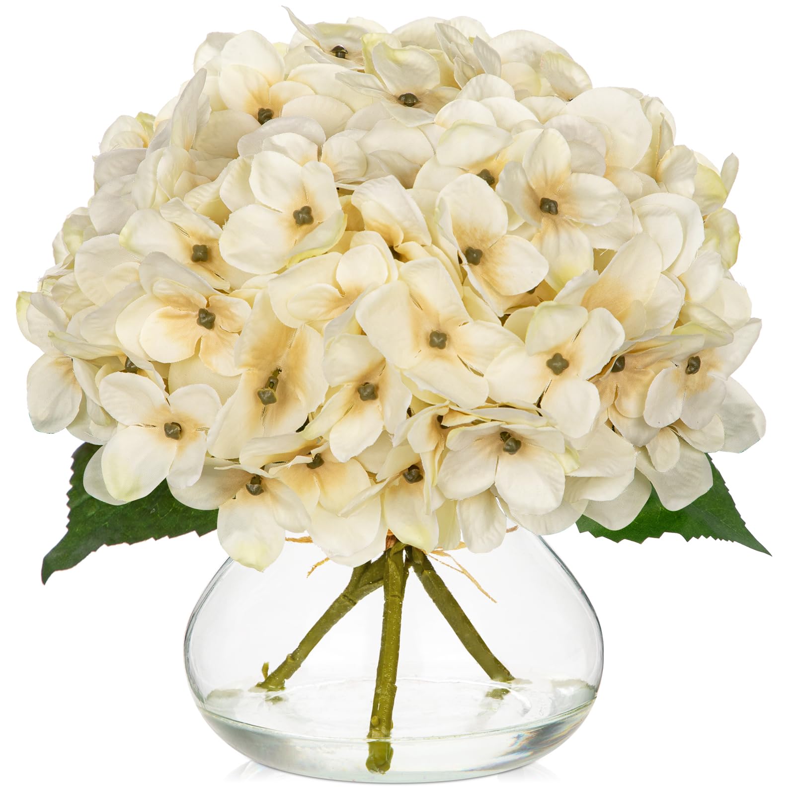 Artificial Flowers Tiger Lily Real Touch with Vase Easter Lily White Lilies Silk Faux Flowers Arrangements in Glass Vase with Faux Water Easter Decor Fake Floral Bulk Bouquet for Office Home Decor — view 15
