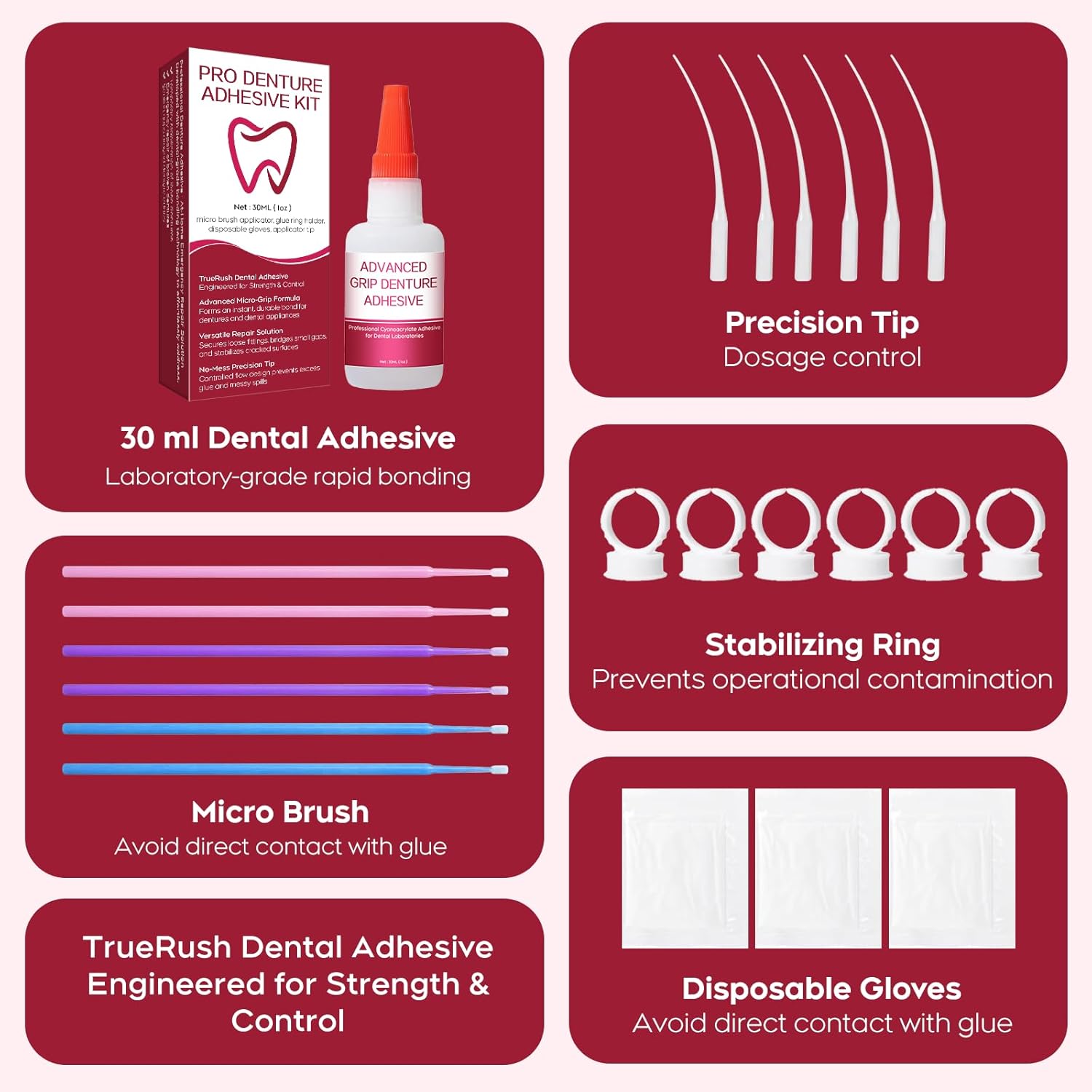 Dental Lab Fast-Setting Instant Bonding Glue for Dentures & Lab Tools – 15-60 Sec Crack Repair & Gap Filling | Long-Lasting Hold (Days to Weeks) – 1oz